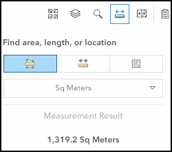 Use the measure tool to find a location, or measure an area or length.